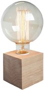 Drewniana lampka stołowa z odkrytą żarówką - S229 T6-P08