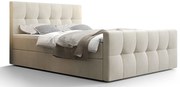 Beżowe łóżko tapicerowane welurem 6 rozmiarów P0-L75
