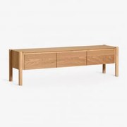 Mebel Rtv 185x45 Cm Z Mdf Z Okleiną Dębową Munden Roble - Sklum