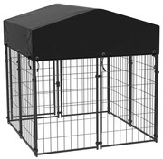 Zewnętrzna metalowa buda dla psa z dachem tekstylnym odpornym na promieniowanie UV