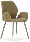 Zielone tapicerowane fotele jadalniane zestaw 2 szt. Ansu – Marckeric