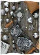 Parawan - Srebrne ozdoby świąteczne (126x170 cm)