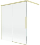 Mexen Rox parawan nawannowy 2-skrzydłowy rozsuwany 140 x 150 cm, transparent, złoty szczotkowany - 8C9-140-003-55-00