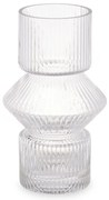 Szklany wazon ryflowane szkło, 9,5 x 16,5 cm
