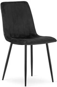 Czarne aksamitne krzesło kuchenne A6-S47
