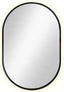 Czarne owalne eleganckie lustro 95x40 cm M2-S38