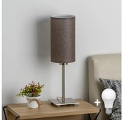 Eglo - Lampa stołowa LED TUNJA 1xE27/60W/230V 26,5 cm matowy chrom/brąz