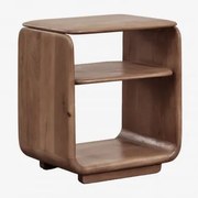 Prostokątny Stolik Pomocniczy 40x30 Cm Z Drewna Tinsley Ciemny Akacjowy Brąz - Sklum