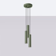Lampa wisząca LAGOS 3P zielona oliwka SOLLUX  LIGHTING