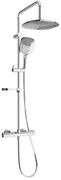 Mexen KX17 zestaw prysznicowy natynkowy z deszczownicą i baterią termostatyczną, chrom - 771501791-00