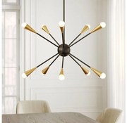 Feiss FE-JAX10-MB - LED Żyrandol JAX 10xG9/3W/230V czarny/złoty