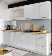 Zestaw 8 Białych Szafek Kuchennych 260 Cm W2-E10