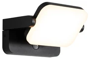 Zewnetrzna Kinkiet / Lampa scienna zewnętrzny czarny z regulacją LED i czujnikiem ruchu - Kamile Nowoczesny Oswietlenie zewnetrzne