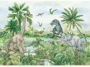 Fototapeta dla dzieci Colourful Dino 252 x 182 cm,4 części