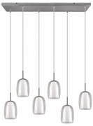Lampa wisząca w srebrnym kolorze ze szklanym kloszem Barret – Trio Select