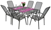 Metalowy zestaw ogrodowy SANDRA 1 + 6 stół 160x95 cm (CT311)