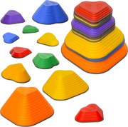 AIYAPLAY Kamienie do Balansu, Zestaw 11 sztuk, Stapelowane &amp; Lekkie, Antypoślizgowe, Do Wewnątrz/Zewnątrz | Aosom PL