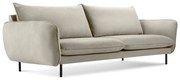 Beżowa aksamitna sofa Cosmopolitan Design Vienna, 200 cm