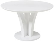 Stół okrągły do jadalni dla 4 osób z MDF - Biały lakierowany - VIALETA