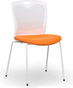 Krzesło konferencyjne plastikowe OPEN, biały/pomarańczowy