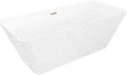 Mexen Velo Slim wanna wolnostojąca 170 x 75 cm, biała, przelew miedź szczotkowana - 52811707500-65