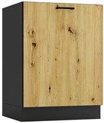 Szafka kuchenna dolna 60 cm grafit + dąb artisan G0-F09