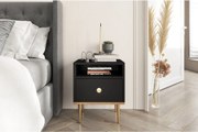 Czarna nowoczesna szafka nocna Skandica HARMONI