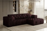Narożnik w kształcie L LUX, tkanina Whisper, Bordowy, Prawy
