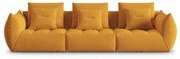 Żółta sofa z materiału bouclé 332 cm Bloom – Micadoni Home