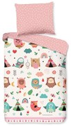 Różowa bawełniana pościel dziecięca do łóżeczka 100x135 cm Wise – Good Morning