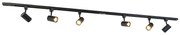 Nowoczesny system oświetlenia szynowego z 6 czarnymi reflektorami jednofazowymi 200 cm - Iconic Jeana Nowoczesny Oswietlenie wewnetrzne