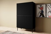 Komoda wysoka Nicole 100 cm - czarny mat / czarne nóżki