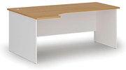 Narożne biurko PRIMO WHITE, 180x120 cm, lewe, biały/buk