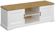 Klasyczna szafka RTV do salonu biały + dąb harbor W5-T95
