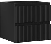 Mexen Rivel szafka łazienkowa podumywalkowa 50 cm, 2 szuflady, ryflowana , czarna mat - 91A20-05047-2-BFF71