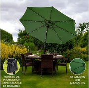 Zielony parasol LED uchylny 2,7 ​​m