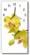 Zegar Szklany Pionowy Kwiaty Storczyk orchidea żółty