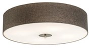 Rustykalna lampa sufitowa taupe 50 cm - Drum Jute Nowoczesny Oswietlenie wewnetrzne