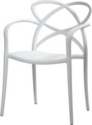 Zestaw 4 białych foteli z polipropylenu - LONG ISLAND