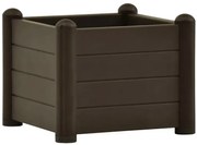 Kwadratowa brązowa donica na kwiaty W2-T14