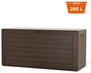 Prosperplast Pojemnik do przechowywania WOODEBOX, 280L, 120x46x57cm, ciemny brąz