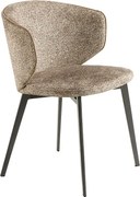 Brązowe krzesło z marmurkowej tkaniny