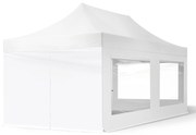 TOOLPORT 3x6 m Namiot Ekspresowy, ECONOMY Stal 30mm, ze ścianami bocznymi, okna panoramiczne, biały - (59056)