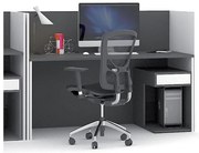 Biurko FUTURE z panelami, biały/grafit