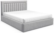 Jasnoszare łóżko tapicerowane z zagłówkiem 3 rozmiary D6-S94