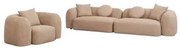 Zestaw Salonowy Z 2-częściową Sofą Modułową I Fotelem Z Tkaniny Coco Chenille Gruba Tkanina Szenilowa Latte Brown - Sklum