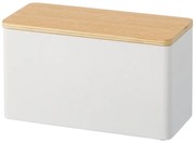 Biały organizer z pokrywką ze sklejki Yamazaki Rin