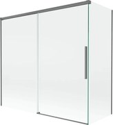 Mexen Rox parawan nawannowy 2-skrzydłowy rozsuwany 170 + 80 x 150 cm, transparent, gun metal - 8C9-170-080-95-00