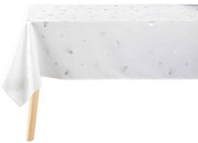 Biały obrus świąteczny SAPIN we wzór srebrnej choinki