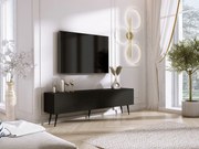 Szafka RTV: Czarny Mat, czarne nogi, 170 x 52 x 32 cm